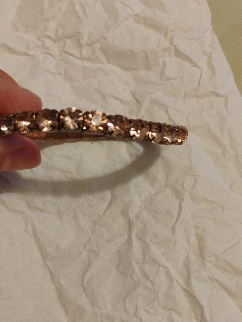 Rose Gold Crystal Stretch Bracelet - Women Accessories